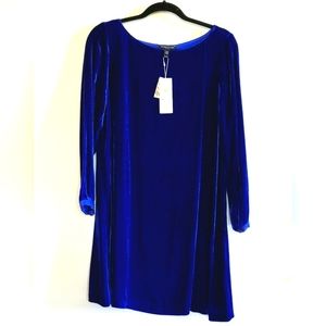 NWT Eileen Fisher Royal Blue Velvet Dress                       MP